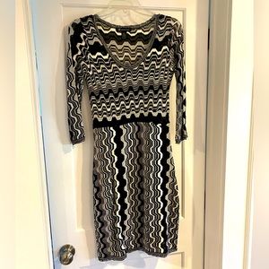 INC black and white patterned dress